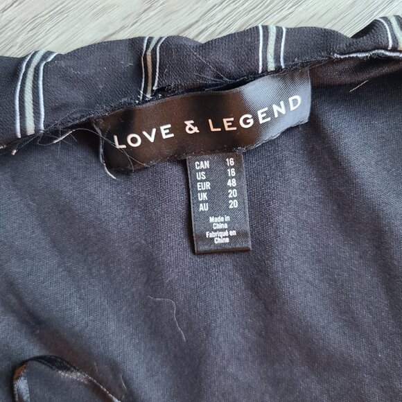 Striped Floral V Neck Wrap Dress Size 16 - Picture 2 of 3